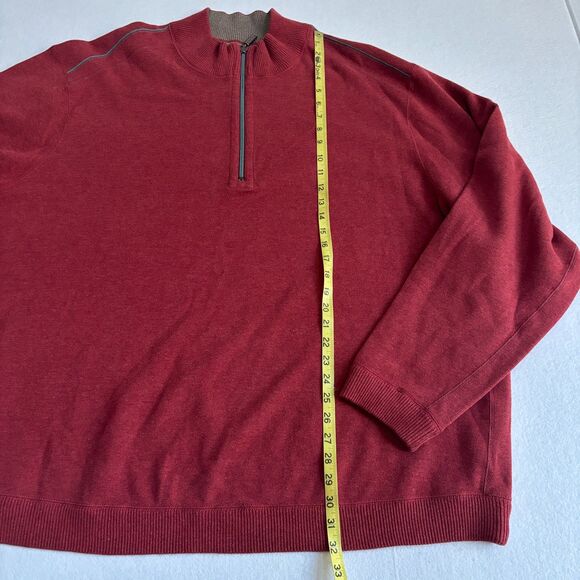 Tommy Bahama Flipshot Reversible Pullover Men 3XL Rust Red Half Zip Casual Prep - Picture 8 of 9